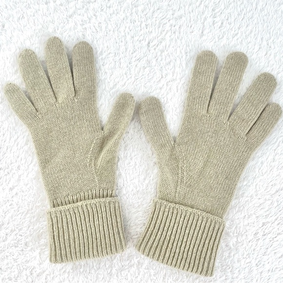 Burberry Beige Cashmere Blend Gloves - Size M/L - Picture 3 of 7